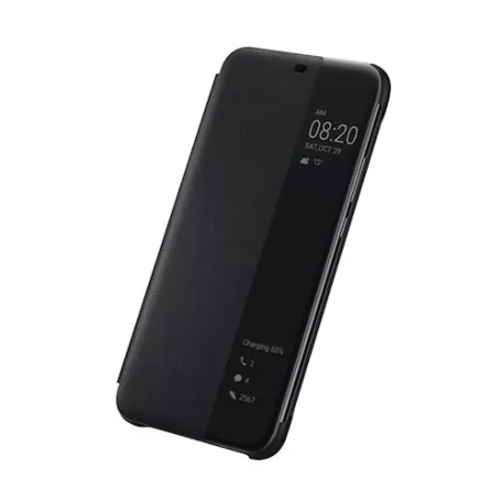 Huawei Mate 20 Lite műanyag fekete gyári aktív fedlapos oldalra nyíló tok