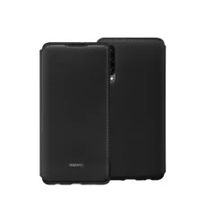   Huawei P30 Wallet Cover fekete oldalra nyíló gyári PU mágneses tok