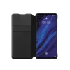 Huawei P30 Wallet Cover fekete oldalra nyíló gyári PU mágneses tok