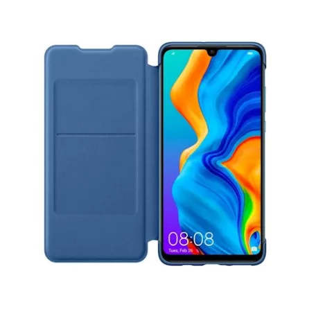 Huawei P30 Lite kék oldalra nyíló gyári mágneses tok
