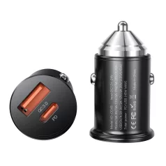  XO CC43 PD QC 3.0 hálózati töltőfej 1x USB és 1x Type-C foglalattal fekete 45W