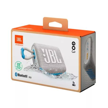 JBL Go 3 vízálló Bluetooth V5.1 hangszóró, fehér