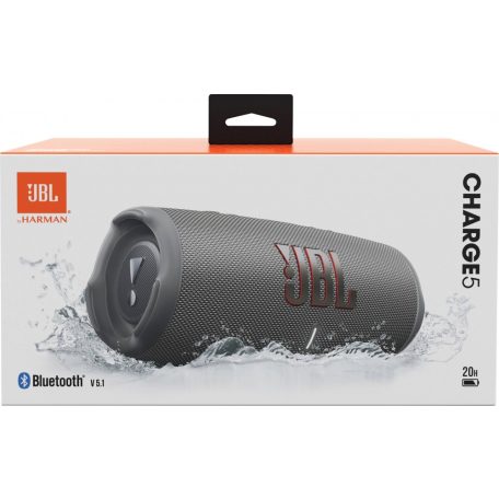 JBL Charge 5 vízálló Bluetooth hangszóró, szürke