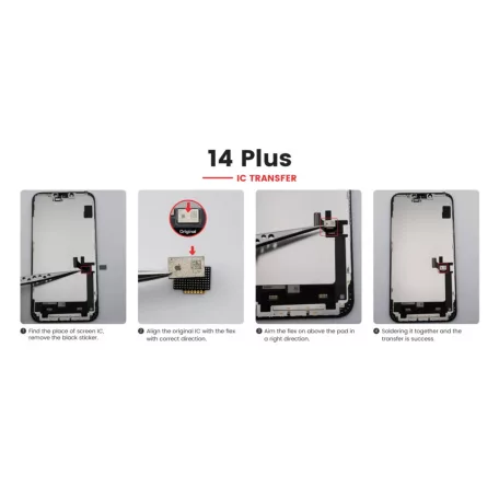 JH Apple iPhone 14 Plus (6.7) fekete LCD kijelző érintővel (FHD, removable IC)