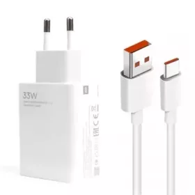   Bliszteres Xiaomi BHR9956EU MDY-16-EF gyári hálózati fehér gyors töltőfej 3A 33W USB Type-C adatkábellel