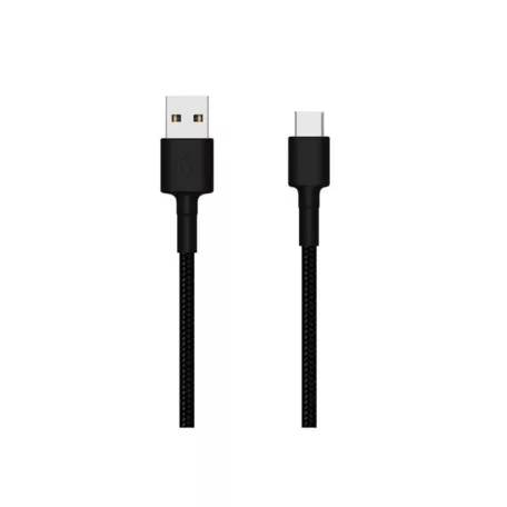 Xiaomi Mi Braided (SJV4109GL) fekete gyári szövetbevonatos USB - Type-C gyorstöltő adatkábel 1m 3A