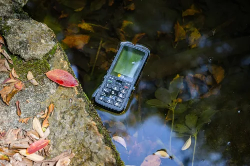 AGM M9-F 4G  vízen lebegő, ütés- és vízálló IP68 mobiltelefon, kártyafüggetlen, Dual Sim, fekete narancssárga
