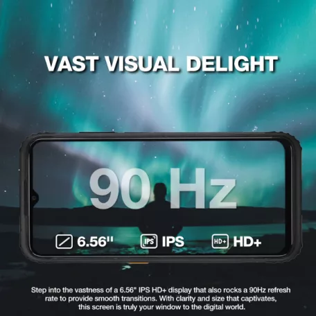 AGM H6 Lite ütés- és vízálló 4+128GB IP68 érintős mobiltelefon, kártyafüggetlen, Dual Sim, fekete, 6,56 inch