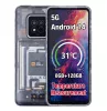 AGM X6 Phantom 5G ütés- és vízálló 8+128GB IP69K hőérzékelős érintős mobiltelefon, kártyafüggetlen, Dual Sim, áttetsző hátlappal, 6,78 inch