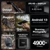 AGM H6 ütés- és vízálló 8+256GB IP68 érintős mobiltelefon, kártyafüggetlen, Dual Sim, fekete, 6,56 inch