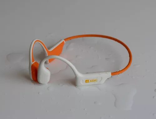 AGM Motion Buds 1 IP68 vízálló csontvezetéses sport bluetooth headset fehér narancssárga