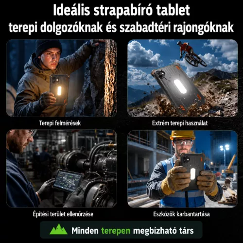 AGM PAD P3 Compact 4G ütés- és vízálló 6 / 128GB IP68 Tablet, kártyafüggetlen, Dual Sim, fekete, 8.68 inch