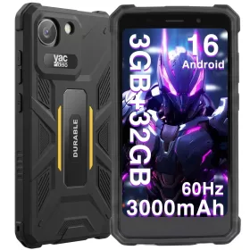   AGM Note N2 Active 3/32GB érintős IP54 mobiltelefon, kártyafüggetlen, Dual Sim, fekete, 4.96 inch