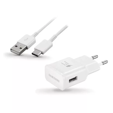 Csomagajánlat - Samsung EP-TA20EWE gyári hálózati fehér gyorstöltő 2A 15W EP-DN930CWEDC USB - Type-C adatkábellel 1m