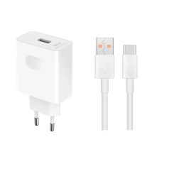   Bliszteres Honor SuperCharge HN-110600E00 USB-A fehér gyári töltőfej 66W 6A, Type-C adatkábellel