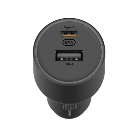 Bliszteres Xiaomi BHR6814GL fekete gyári autós szivartöltő fej 67W