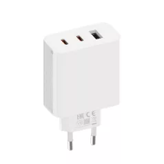   Bliszteres Xiaomi 2C1A (BHR7493EU) GaN gyári hálózati 2x USB-C 1x USB-A fehér töltőfej 67W 6A