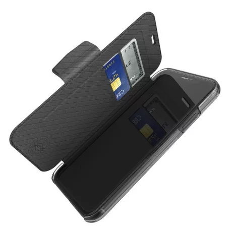 X-doria Engage Folio Apple iPhone 7 Plus oldalra nyíló mágneses bőrhatású tok átlátszó hátlappal
