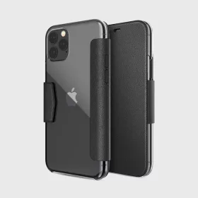   X-doria Engage Folio Apple iPhone 11 Pro oldalra nyíló mágneses bőrhatású tok átlátszó hátlappal