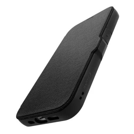 Raptic X-doria URBAN Apple iPhone 14 (6.1) oldalra nyíló mágneses bőrhatású tok átlátszó hátlappal