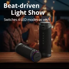   Tronsmart T7 IPX7 vízálló LED világítású bluetooth hangszóró fekete 30W