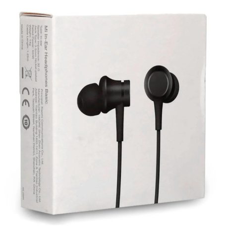 Bliszteres Xiaomi Mi In-Ear ZBW4354TY fekete 3,5mm jack gyári sztereo headset
