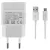 Huawei HW-050100E01 fehér gyári töltőfej 1000mAh micro USB adatkábellel 5W