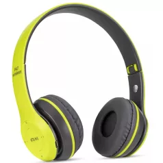   Foldable P47 zöld - fekete sztereó összecsukható fejhallgató EDR technologiával, beepitett mikrofonnal, FM rádió, MicroSD foglalattal, Bluetooth 4.2