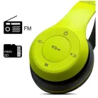 Foldable P47 zöld - fekete sztereó összecsukható fejhallgató EDR technologiával, beepitett mikrofonnal, FM rádió, MicroSD foglalattal, Bluetooth 4.2