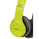 Foldable P47 zöld - fekete sztereó összecsukható fejhallgató EDR technologiával, beepitett mikrofonnal, FM rádió, MicroSD foglalattal, Bluetooth 4.2