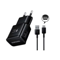   Samsung EP-TA20EBE gyári hálózati fekete gyorstöltő 2A 15W EP-DG950CBE USB - Type-C adatkábellel 1m