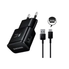   Csomagajánlat - Samsung EP-TA20EBE gyári hálózati fekete gyorstöltő 2A 15W EP-DG950CBE USB - Type-C adatkábellel 1m