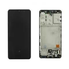   Samsung A415 Galaxy A41 fekete gyári LCD kijelző érintővel és kerettel