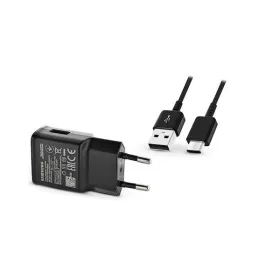  Csomagajánlat - Samsung EP-TA200EBE gyári hálózati fekete gyorstöltő 2A Quick Charge 3.0 15W EP-DW700CBE USB - Type-C adatkábellel 1.5m