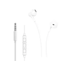   Utángyártott  fehér 3,5mm jack sztereo headset hangerőszabályzóval és hívásfogadó gombbal