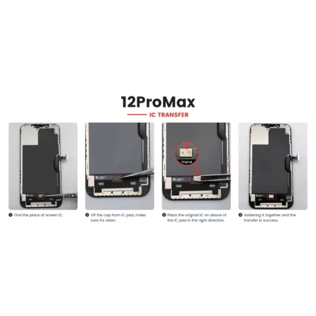 JH Apple iPhone 12 Pro Max 2020 (6.7) fekete LCD kijelző érintővel (FHD, removable IC)