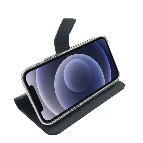 Celly Wally Samsung S918 Galaxy S23 Ultra (2023) oldalra nyíló mágneses bőrhatású könyv tok szilikon belsővel fekete