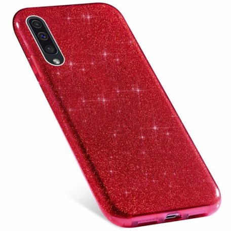 Shining Glitter tok - Samsung A505 Galaxy A50 (2019) / A50S / A30S piros csillogó tok