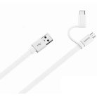 Huawei AP55S gyári USB - micro USB & Type-C átalakító combo adatkábel 1,5m fehér (2in1)