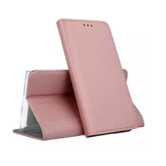   Smart magnet Huawei P30 Lite oldalra nyíló mágneses könyv tok szilikon belsővel rozéarany