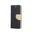 Fancy Samsung J605 Galaxy J6 Plus (2018) oldalra nyíló mágneses könyv tok szilikon belsővel fekete - arany