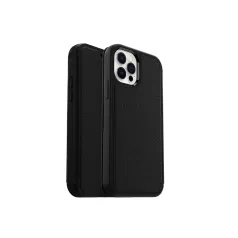   OtterBox Strada Apple iPhone 13 Pro (6.1) oldalra nyíló mágneses bőr könyvtok szilikon belsővel fekete