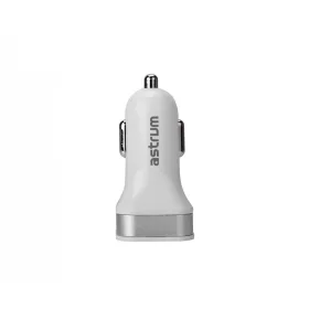   Astrum CC340 (új verzió) fehér - ezüst autós töltő 4.8A 2USB 24W