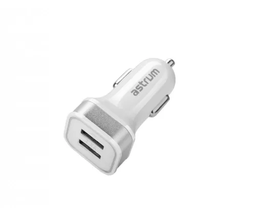 Astrum CC340 (új verzió) fehér - ezüst autós töltő 4.8A 2USB 24W