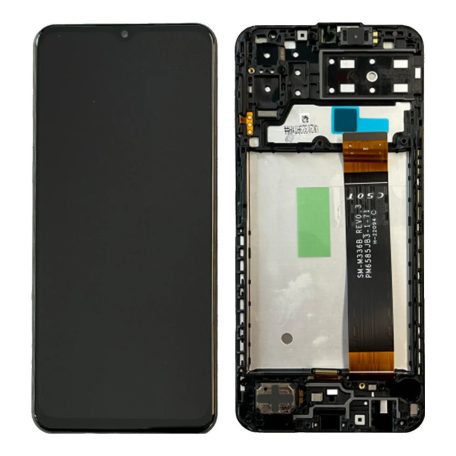 Samsung A135F Galaxy A13 4G fekete gyári LCD kijelző érintővel és kerettel