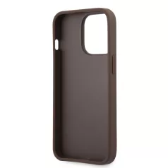   Guess Apple iPhone 13 Pro Max (6.7) PU 4G Metal Logo hátlapvédő tok barna (GUHCP13X4GMGBR)