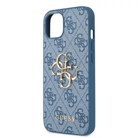   Guess Apple iPhone 13 (6.1) PU 4G Metal Logo hátlapvédő tok kék (GUHCP13M4GMGBL)
