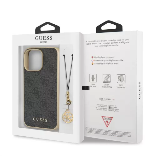 Guess Apple iPhone 13 Pro (6.1) 4G Charms hátlapvédő tok szürke (GUHCP13LGF4GGR)