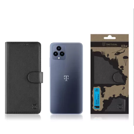 Tactical Field Notes T-Mobile T Phone 5G oldalra nyíló mágneses könyv tok szilikon belsővel fekete