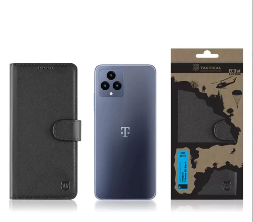 Tactical Field Notes T-Mobile T Phone 5G oldalra nyíló mágneses könyv tok szilikon belsővel fekete